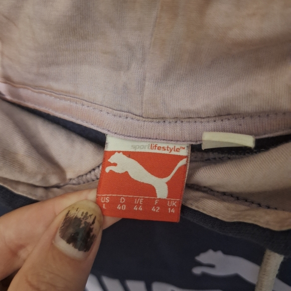 Mauve/navy PUMA hoodie - Picture 2 of 6